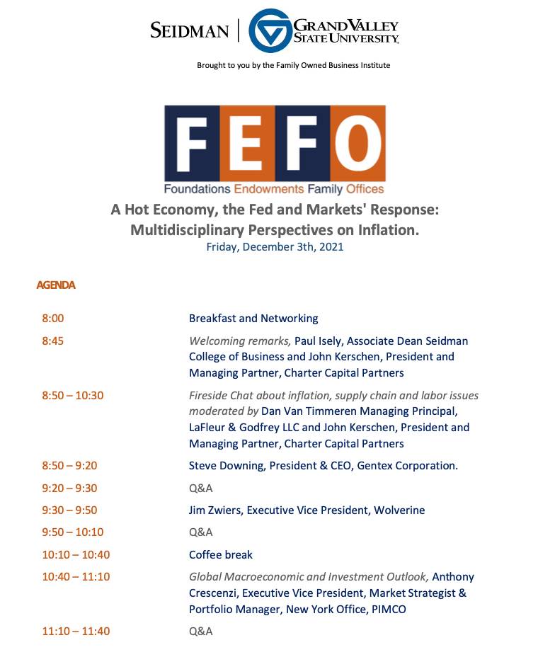 FEFO 2021 Fall Seminar Agenda